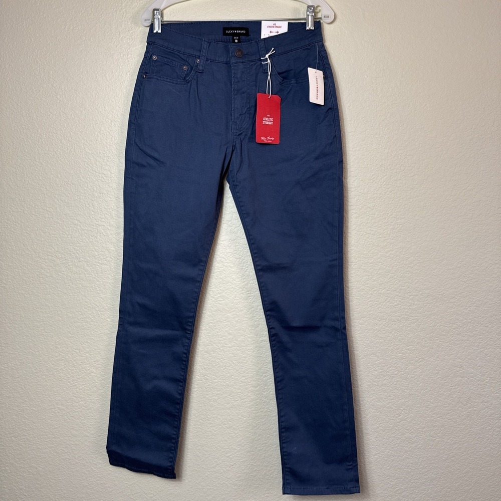 Lucky Brand 410 Athletic Straight Blue Chino Pants Casual Advanced Stretch 29x32